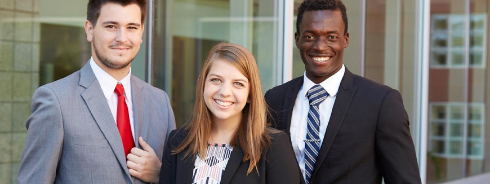 CIU students dressed in business attire.